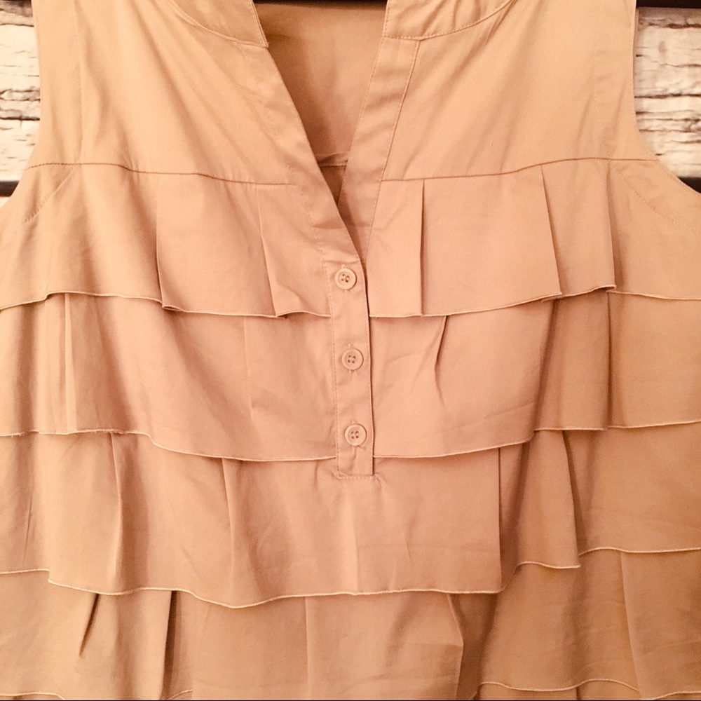 Alfani Ruffled Dress. Khaki. Size 12